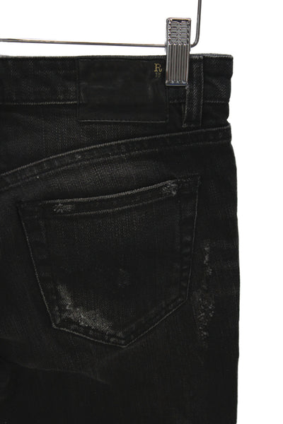 R13 Women Black Cropped Skinny Ankle Jeans Denim 29in Size 25