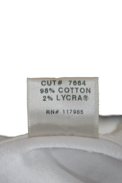 J Brand Womens White Mid Rise Button Pants 24in Inseam Cotton Stretch Size 25