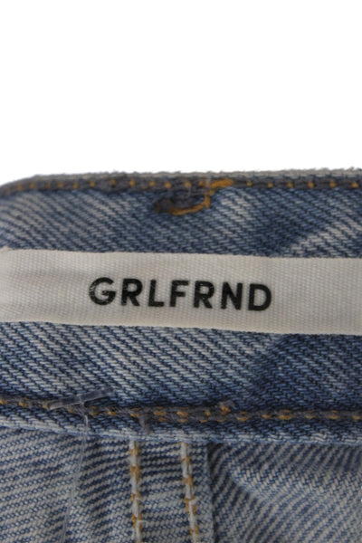 Grlfrnd Unisex Light Blue 90s Cotton Shorts Button Fly Size 24