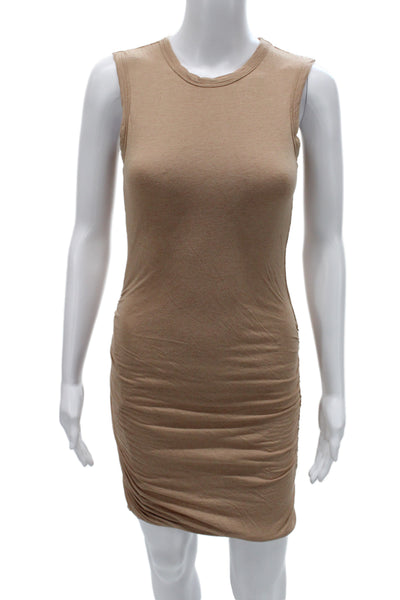 ALC Womens Bodycon Tank Dress Tan Sleeveless Crew Neck Size XS