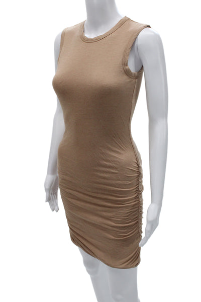 ALC Womens Bodycon Tank Dress Tan Sleeveless Crew Neck Size XS