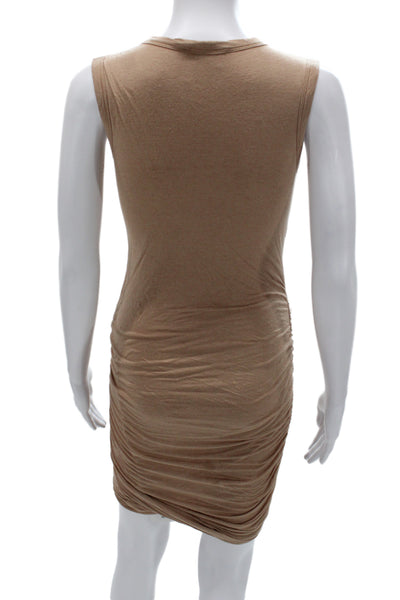 ALC Womens Bodycon Tank Dress Tan Sleeveless Crew Neck Size XS
