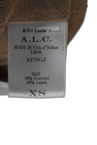 ALC Womens Bodycon Tank Dress Tan Sleeveless Crew Neck Size XS
