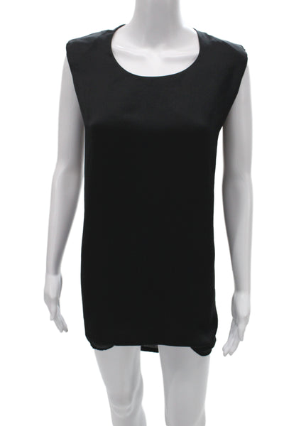Acne Women Shift Tank Dress Black Sleeveless Short Polyester Size 36