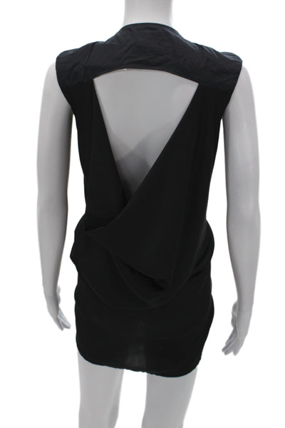 Acne Women Shift Tank Dress Black Sleeveless Short Polyester Size 36