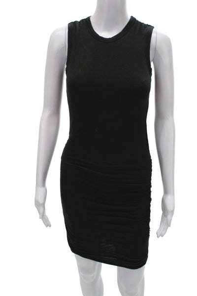 ALC Womens Bodycon Tank Dress Black Crew Neck Sleeveless Viscose Linen Size XS