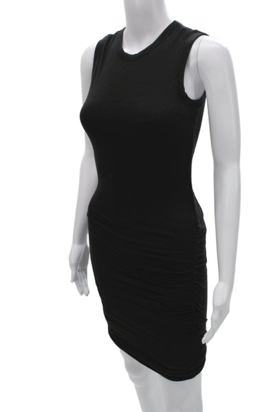 ALC Womens Bodycon Tank Dress Black Crew Neck Sleeveless Viscose Linen Size XS