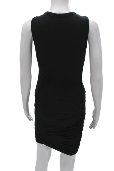 ALC Womens Bodycon Tank Dress Black Crew Neck Sleeveless Viscose Linen Size XS