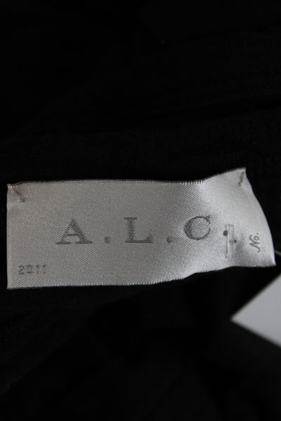 ALC Womens Bodycon Tank Dress Black Crew Neck Sleeveless Viscose Linen Size XS