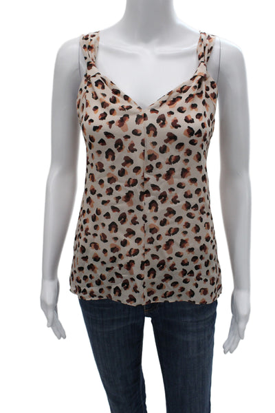 Theory Womens Silk Leopard V-Neck Camisole Size PP