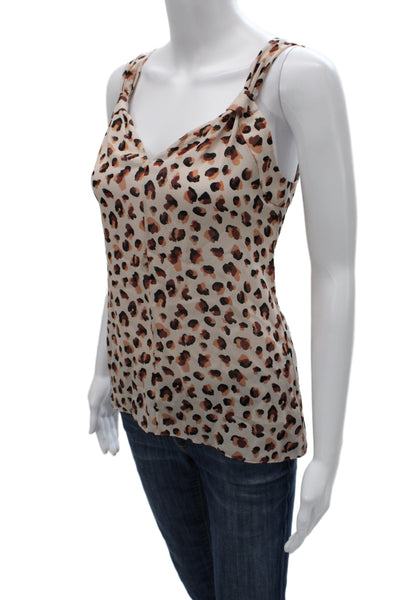 Theory Womens Silk Leopard V-Neck Camisole Size PP