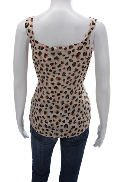 Theory Womens Silk Leopard V-Neck Camisole Size PP