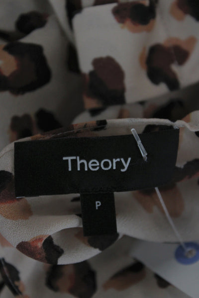 Theory Womens Silk Leopard V-Neck Camisole Size PP
