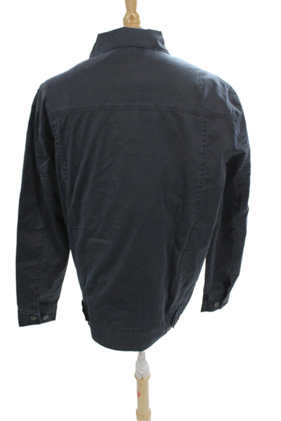 Johnnie-o Mens Military Jacket Dark Blue Collared Button Long Sleeve Size L