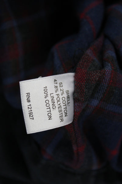 Johnnie-o Mens Military Jacket Dark Blue Collared Button Long Sleeve Size L