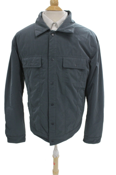 Slate & Stone Mens Bomber Jacket Windbreaker Dark Gray Polyester Size L