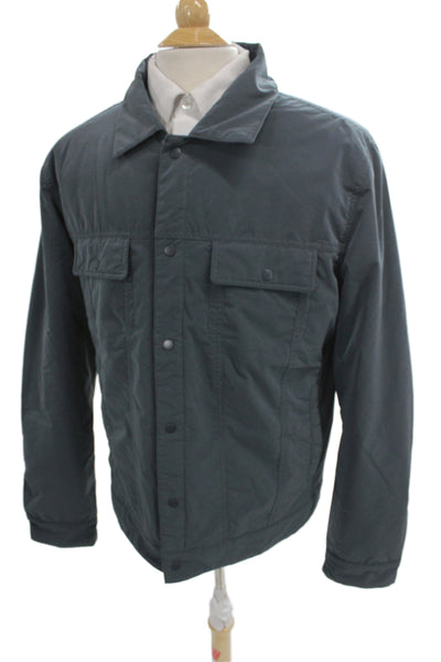 Slate & Stone Mens Bomber Jacket Windbreaker Dark Gray Polyester Size L
