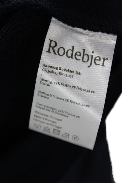 Rodebjer Womens Dark Blue Cotton Sweater Dress Mock Neck Long Sleeve Size L