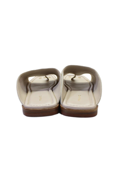 Frame Womens Suede Slide On Toe Ring Sandals White Size 40 10
