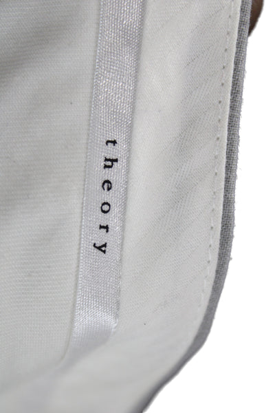 Theory Womens Cropped Ankle Dress Pants Gray Virgin Wool Blend Size 28