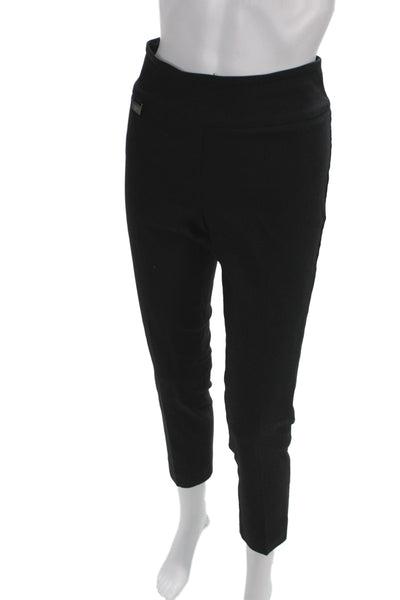 Lisette Women Ankle Cropped Dress Pants Black Solid Rayon Blend Size 6