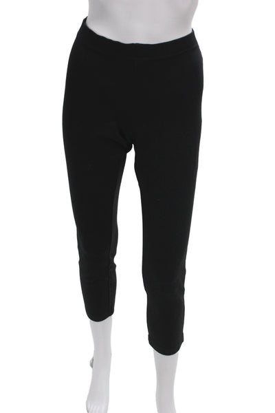 Eileen Fisher Womens Ankle Cropped Pants Black Cotton Spandex Solid Size S