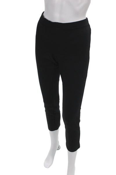 Eileen Fisher Womens Ankle Cropped Pants Black Cotton Spandex Solid Size S