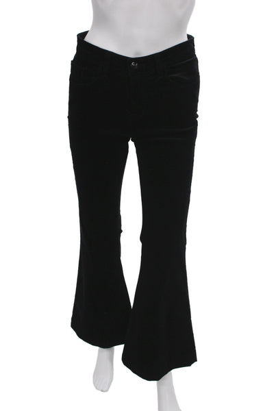 J Brand Womens Black Button Fly Pants Size 26