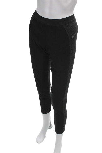 AMS Pure Womens Ankle Jogger Pants Black Cotton Spandex Zip Size 6