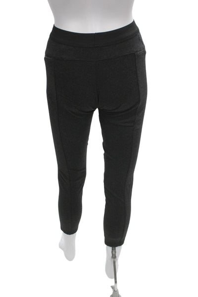 AMS Pure Womens Ankle Jogger Pants Black Cotton Spandex Zip Size 6