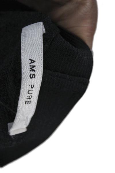 AMS Pure Womens Ankle Jogger Pants Black Cotton Spandex Zip Size 6