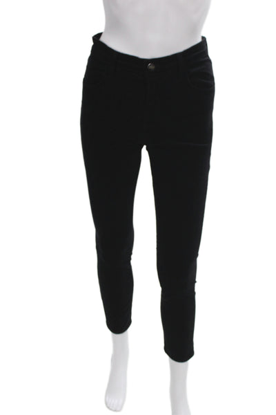 J Brand Womens Ankle Jegging Black Animal Print Button Size 26