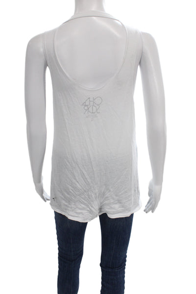Chaser Womens Basic Sleeveless Tank White Skull Graphic Round Neck Size S