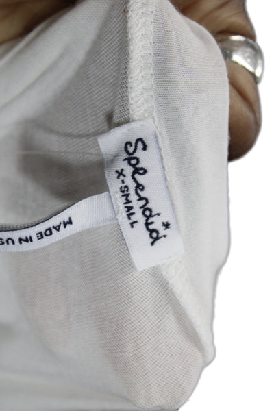 Splendid Womens Basic V-Neck White Pima Cotton Short Sleeve T-Shirt Size XS
