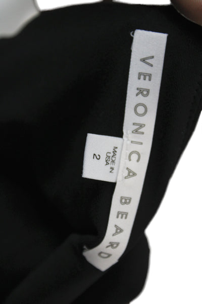 Veronica Beard Women Ankle Pants Black Nylon Zip Solid Size 2