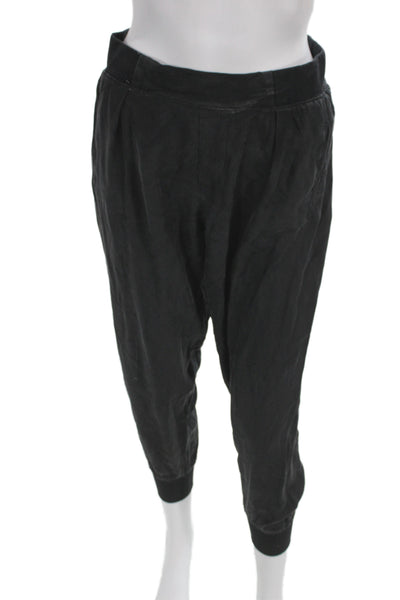 ATM Womens Silk Jogger Pants Black Pull On Casual Size S