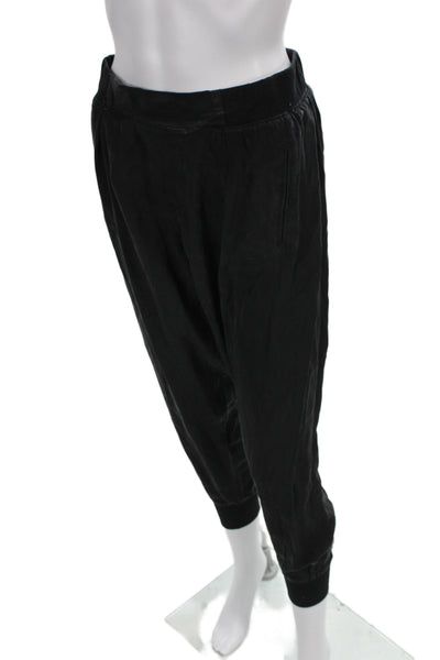 ATM Womens Silk Jogger Pants Black Pull On Casual Size S