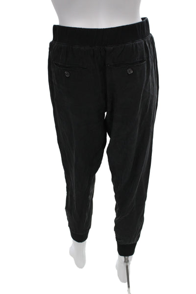 ATM Womens Silk Jogger Pants Black Pull On Casual Size S