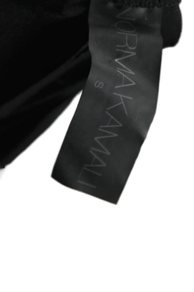 Norma Kamali Womens Solid Black Scoop Neck Maxi Dress 3/4 Sleeve Size S