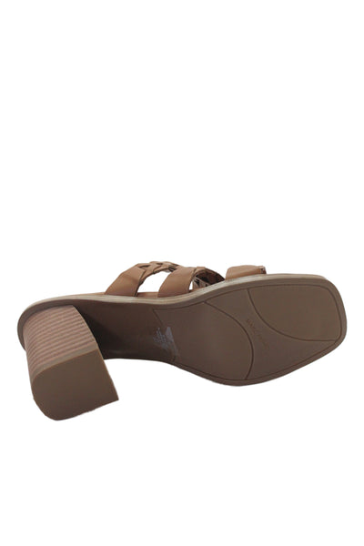 Marc Fisher Womens Slide On Matina Sandal Heels Brown Size 7 Medium