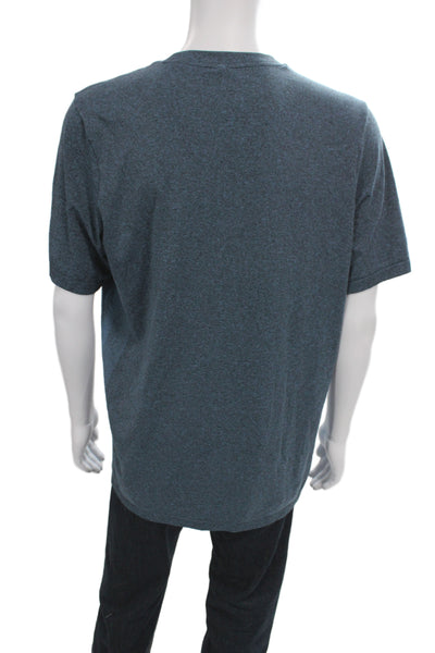 Adidas Mens Basic Blue Polyester Crewneck Short Sleeve T-Shirt Size L