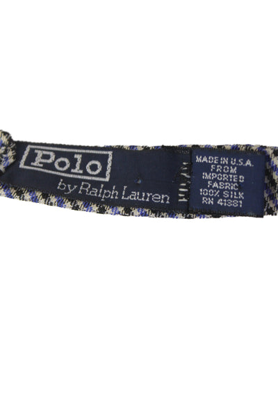 Polo Ralph Lauren Mens Silk Plaid Bow Tie Blue Black