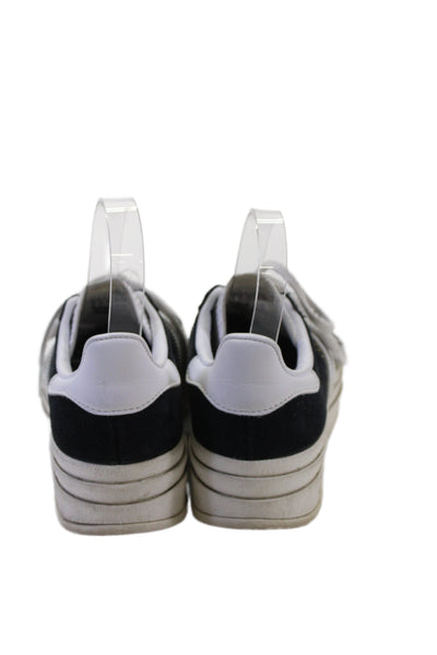 Adidas Womens Suede Platform Gazelle Lace Up Sneakers Black White Size 6 Placeho