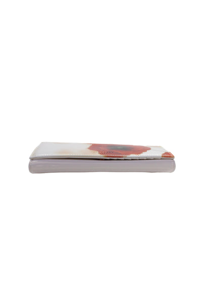 Ted Baker London Womens Leather Watercolor Floral Print Wallet White Red