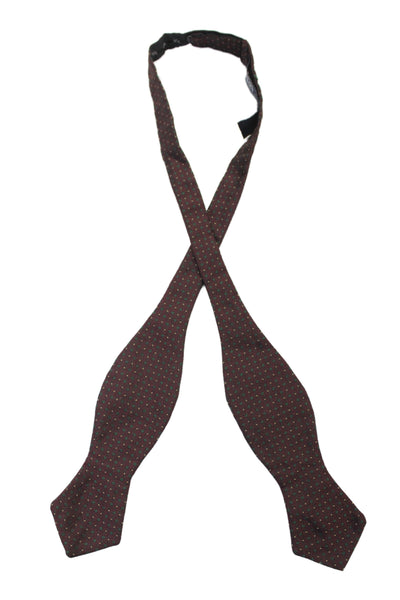 Polo Ralph Lauren Mens Silk Novelty Print Bow Tie Brown Green