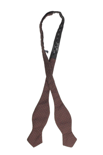 Polo Ralph Lauren Mens Silk Novelty Print Bow Tie Brown Green