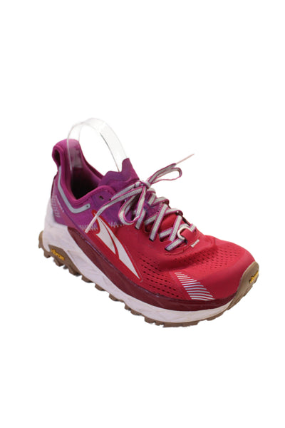 Altra Womens Olympus 5 Lace Up Running Sneakers Red Pink Size 7