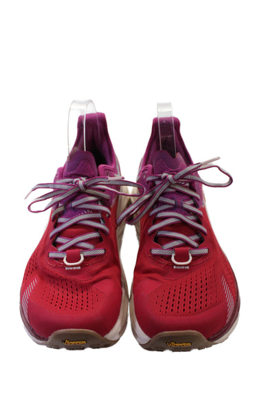 Altra Womens Olympus 5 Lace Up Running Sneakers Red Pink Size 7