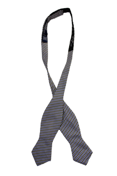 Polo Ralph Lauren Mens Silk Plaid Bow Tie Blue Black