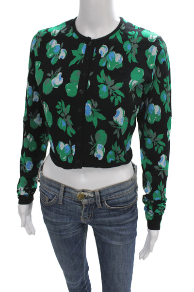 Calypso Saint Barth Unisex Cardigan Black Floral Long Sleeve Size S Placeholder